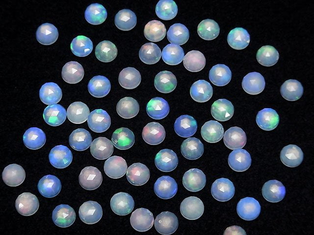 [Video] High Quality Ethiopian Opal AA++ Round Rose Cut 6x6x3mm 5pcs