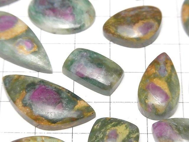 [Video] Ruby in Fuchsite Mixed Shape Cabochon 3pcs