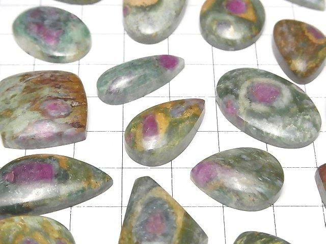 [Video] Ruby in Fuchsite Mixed Shape Cabochon 3pcs