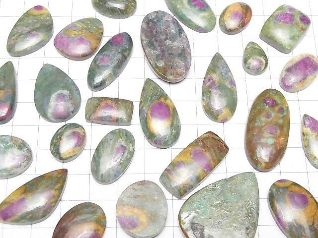 [Video] Ruby in Fuchsite Mixed Shape Cabochon 3pcs