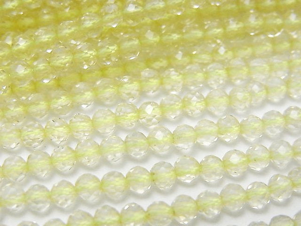 [Video]High Quality! Lemon Quartz AAA Faceted Round 3mm 1strand beads (aprx.15inch/37cm)