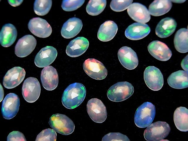 [Video]High Quality Ethiopian Opal AAA- Oval Rose Cut 6x4x2.5mm 10pcs