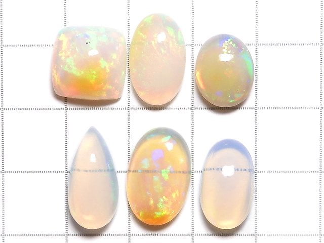 [Video][One of a kind] High Quality Ethiopian Opal AAA Loose stone 6pcs set NO.528