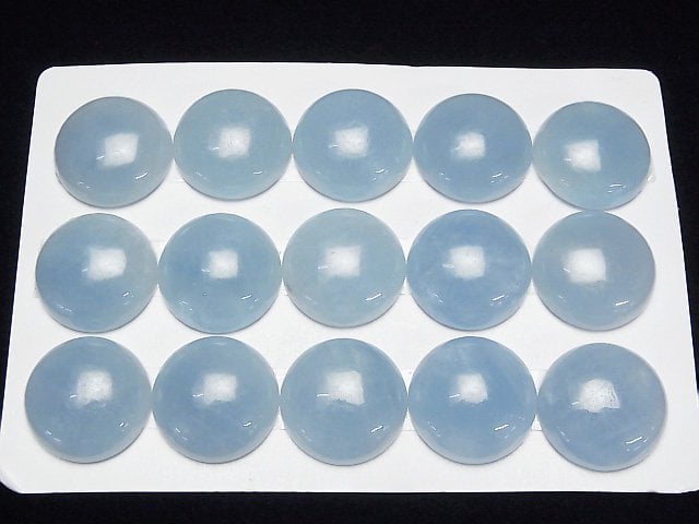 [Video] Namibia Aquamarine AAA Round Cabochon 20x20mm 1pc