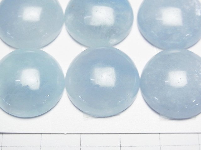 [Video] Namibia Aquamarine AAA- Round Cabochon 20x20mm 1pc