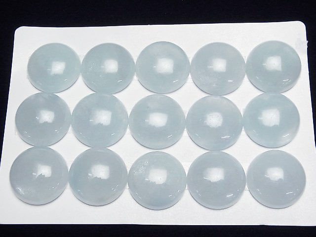 [Video] Namibia Aquamarine AA++ Round Cabochon 20x20mm 1pc