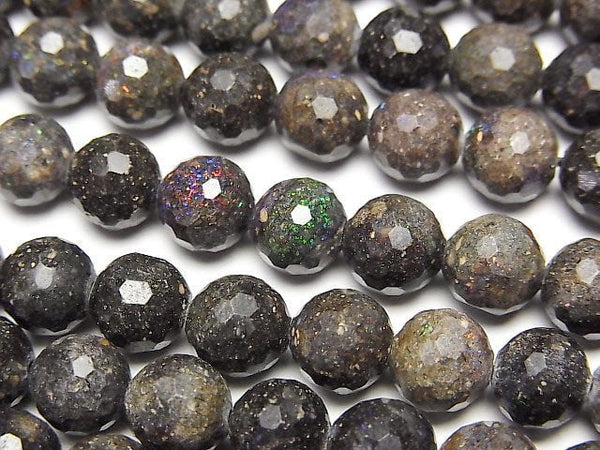 [Video] High Quality! Matrix Opal AA++ 128Faceted Round 7.5mm half or 1strand beads (aprx.15inch/36cm)