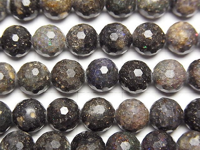 [Video] High Quality! Matrix Opal AA++ 128Faceted Round 7.5mm half or 1strand beads (aprx.15inch/36cm)