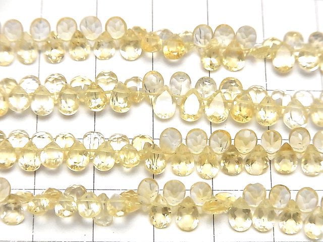 [Video]High Quality Citrine AAA- Pear shape Faceted 1strand beads (aprx.6inch/16cm)