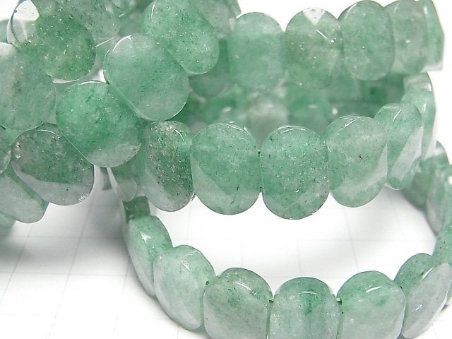 [Video] Green Aventurine Two Hole Faceted Oval 14x10x5mm Bracelet