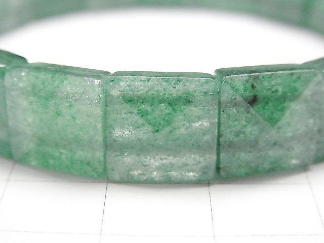 [Video] Green Aventurine Two Hole Faceted Square 10x10x5mm Bracelet