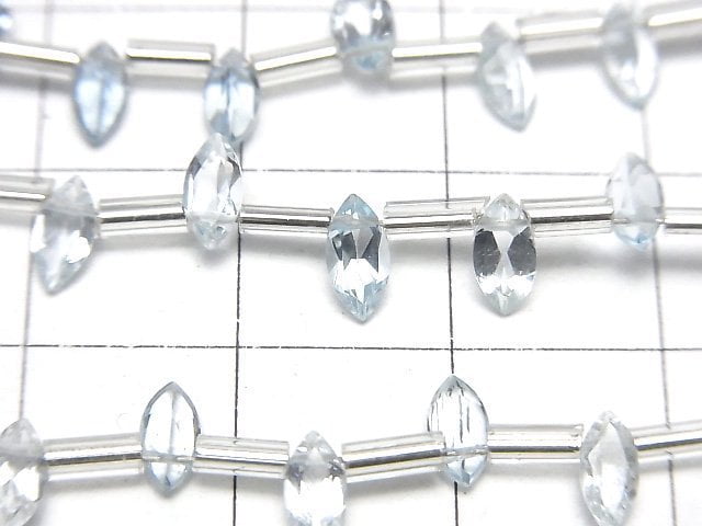 [Video] High Quality Sky Blue Topaz AAA Marquise Faceted 6x3mm 1strand (18pcs )