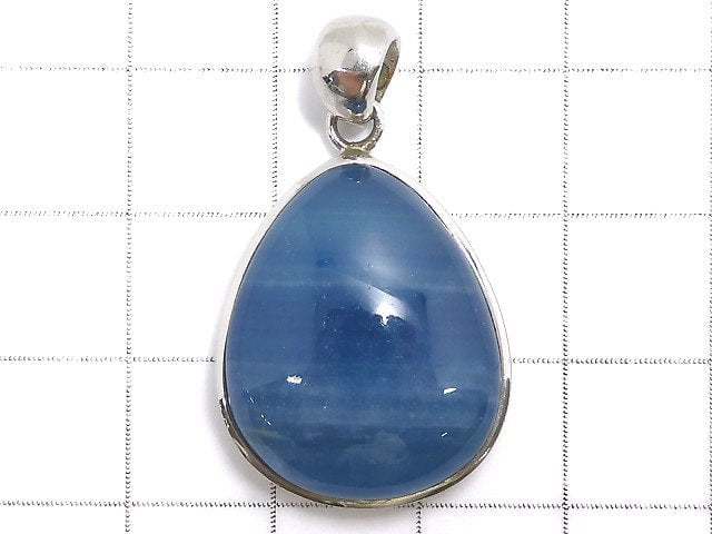 [Video][One of a kind] Natural Blue Calcite AAA Pendant Silver925 NO.24