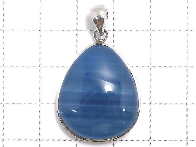 [Video][One of a kind] Natural Blue Calcite AAA Pendant Silver925 NO.30