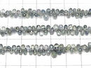[Video] High Quality Blue Green Sapphire AAA- Drop Faceted Briolette [Light color] half or 1strand beads (aprx.7inch/18cm)