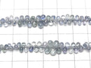 [Video] High Quality Blue Green Sapphire AAA- Drop Faceted Briolette [Light color] half or 1strand beads (aprx.7inch/18cm)