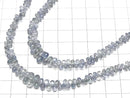 [Video] High Quality Blue Green Sapphire AAA- Drop Faceted Briolette [Light color] half or 1strand beads (aprx.7inch/18cm)