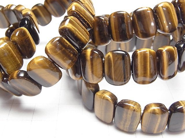 [Video] Yellow Tiger's Eye AAA- 2 Hole Oval 13x10x5mm Bracelet