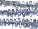 [Video]High Quality Blue Green Sapphire AAA- Drop Faceted Briolette half or 1strand beads (aprx.7inch/18cm)