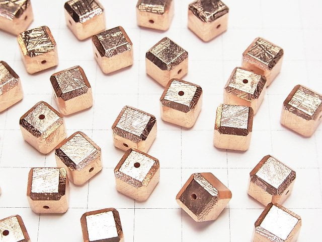 [Video]Meteorite (Muonionalusta) Cube 6mm,8mm,10mm Pink Gold NO.1 1pc