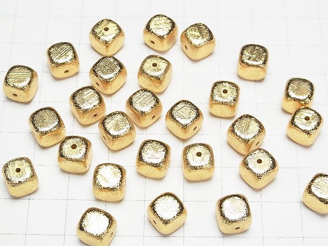 [Video]Meteorite (Muonionalusta) Cube 6mm,8mm,10mm Yellow Gold NO.2 1pc