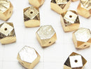 [Video]Meteorite (Muonionalusta) Cube Shape 6mm,8mm,10mm Yellow Gold 1pc