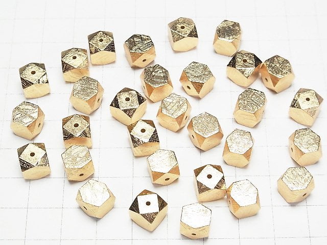 [Video]Meteorite (Muonionalusta) Cube Shape 6mm,8mm,10mm Yellow Gold 1pc