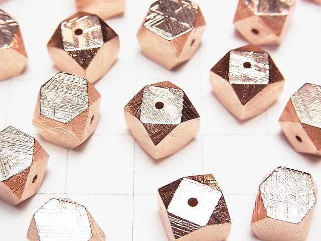 [Video]Meteorite (Muonionalusta) Cube Shape 6mm,8mm,10mm Pink Gold 1pc