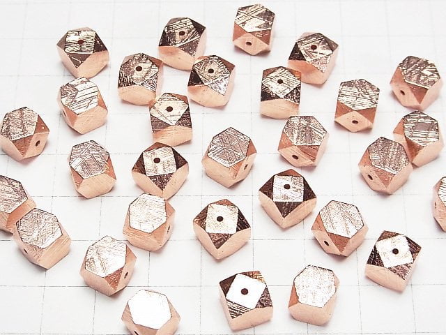 [Video]Meteorite (Muonionalusta) Cube Shape 6mm,8mm,10mm Pink Gold 1pc