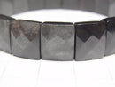 [Video] Silver Obsidian AAA Two-Hole Faceted Rectangle 12x10x5mm 1-Strand (Bangle Bracelet)