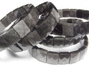 [Video] Silver Obsidian AAA Two-Hole Faceted Rectangle 12x10x5mm 1-Strand (Bangle Bracelet)