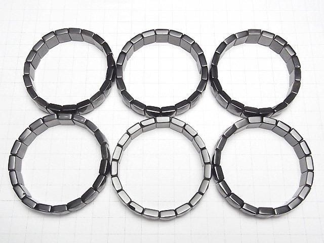 [Video] Silver Obsidian AAA Two-Hole Faceted Rectangle 12x10x5mm 1-Strand (Bangle Bracelet)
