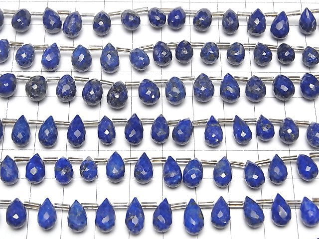 [Video]Lapislazuli AA++ Drop Faceted Briolette half or 1strand beads (aprx.6inch/16cm)