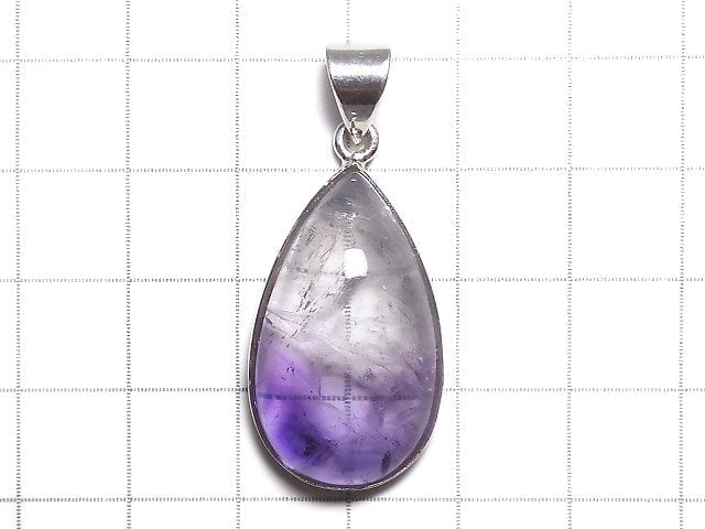 [Video][One of a kind] High Quality Bi-color Amethyst AAA- Pendant Silver925 NO.44