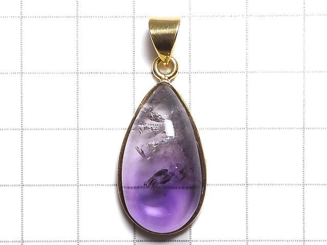 [Video][One of a kind] High Quality Bi-color Amethyst AAA- Pendant 18KGP NO.50