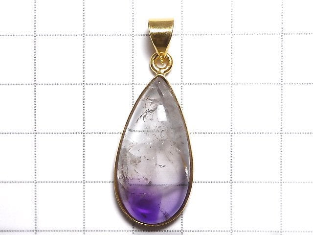 [Video][One of a kind] High Quality Bi-color Amethyst AAA- Pendant 18KGP NO.55