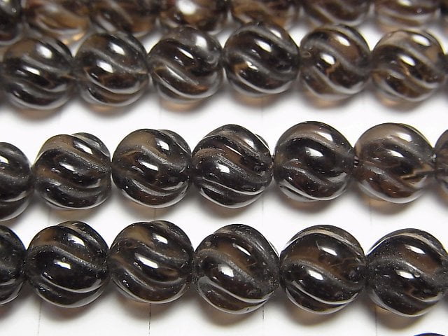 Smoky Quartz AA+ Round 7mm S line Twist [Dark color] half or 1strand beads (aprx.15inch/38cm)