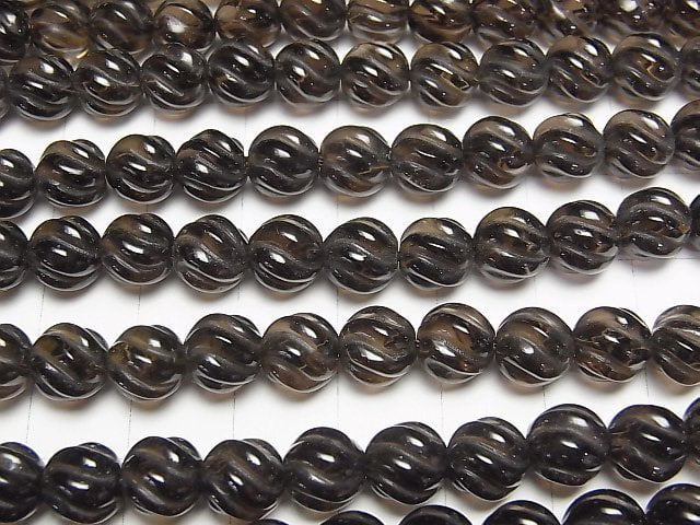 Smoky Quartz AA+ Round 7mm S line Twist [Dark color] half or 1strand beads (aprx.15inch/38cm)