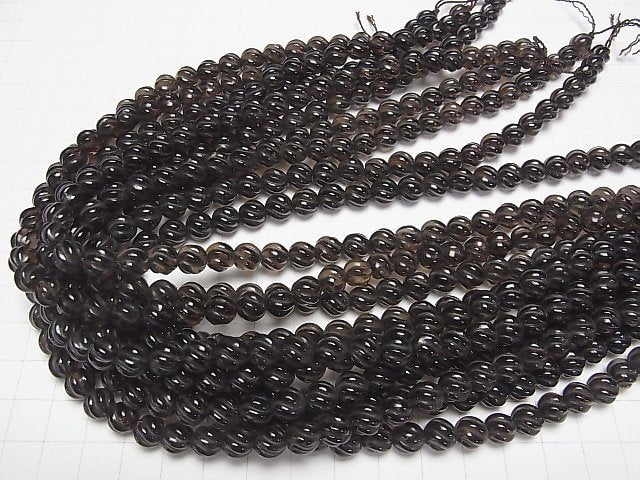 Smoky Quartz AA+ Round 7mm S line Twist [Dark color] half or 1strand beads (aprx.15inch/38cm)