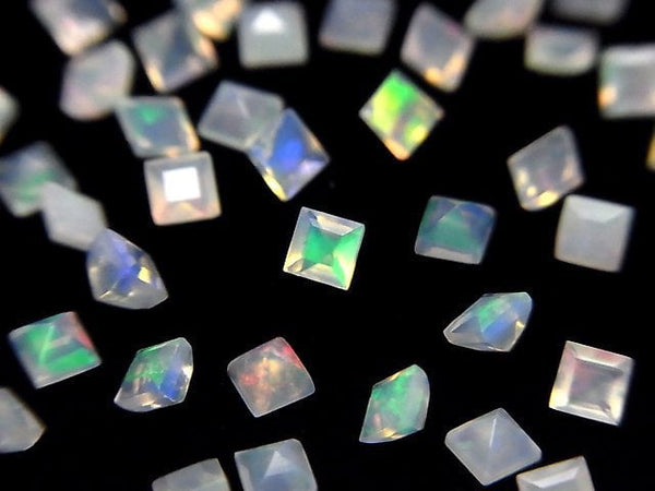 [Video]High Quality Ethiopian Opal AAA- Loose stone Square Faceted 3x3mm 10pcs