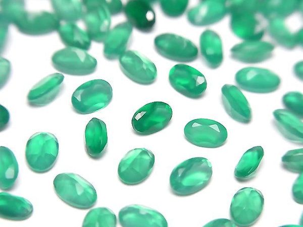 [Video]High Quality Green Onyx AAA Loose stone Oval Faceted 5x3mm 10pcs