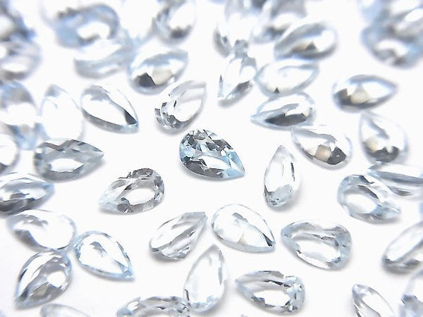 [Video]High Quality Sky Blue Topaz AAA Loose stone Pear shape Faceted 5x3mm 10pcs