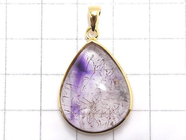 [Video][One of a kind] High Quality Elestial Quartz AAA- Pendant 18KGP NO.40