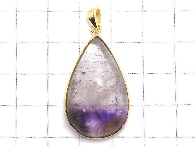 [Video][One of a kind] High Quality Elestial Quartz AAA- Pendant 18KGP NO.44