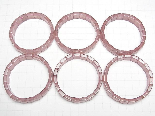 [Video] Pink Epidote AA+ 2 Holes Faceted Rectangle 12x10x5mm Bracelet