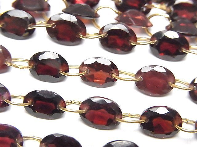 [Video] High Quality Mozambique Garnet AAA- Oval Faceted 8x6mm [Double Hole] 1strand (10pcs )