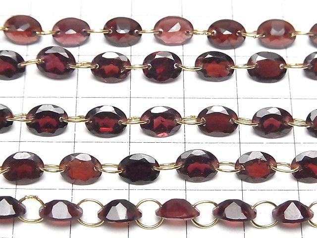 [Video] High Quality Mozambique Garnet AAA- Oval Faceted 8x6mm [Double Hole] 1strand (10pcs )