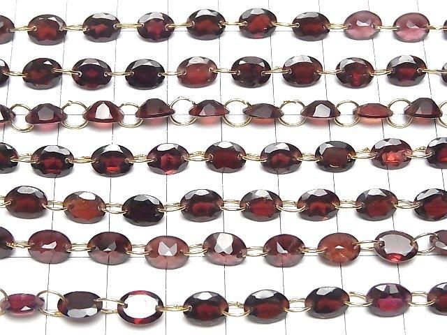 高品質莫三比克石榴石 AAA- 橢圓刻面 8x6mm [雙孔] 1串珠子 (10顆)