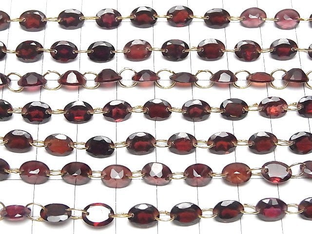 [Video] High Quality Mozambique Garnet AAA- Oval Faceted 8x6mm [Double Hole] 1strand (10pcs )