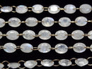 [Video]High Quality Rainbow Moonstone AA++ Oval Faceted 8x6mm [Double Hole] 1strand (10pcs)